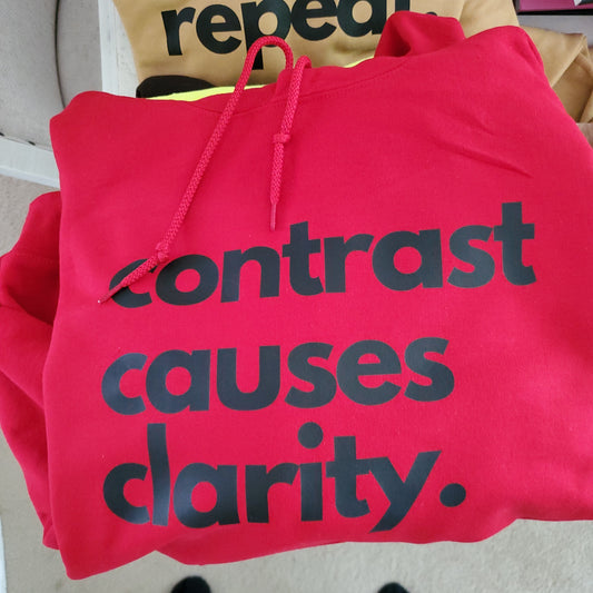 Cherry hoodie contrast causes clarity