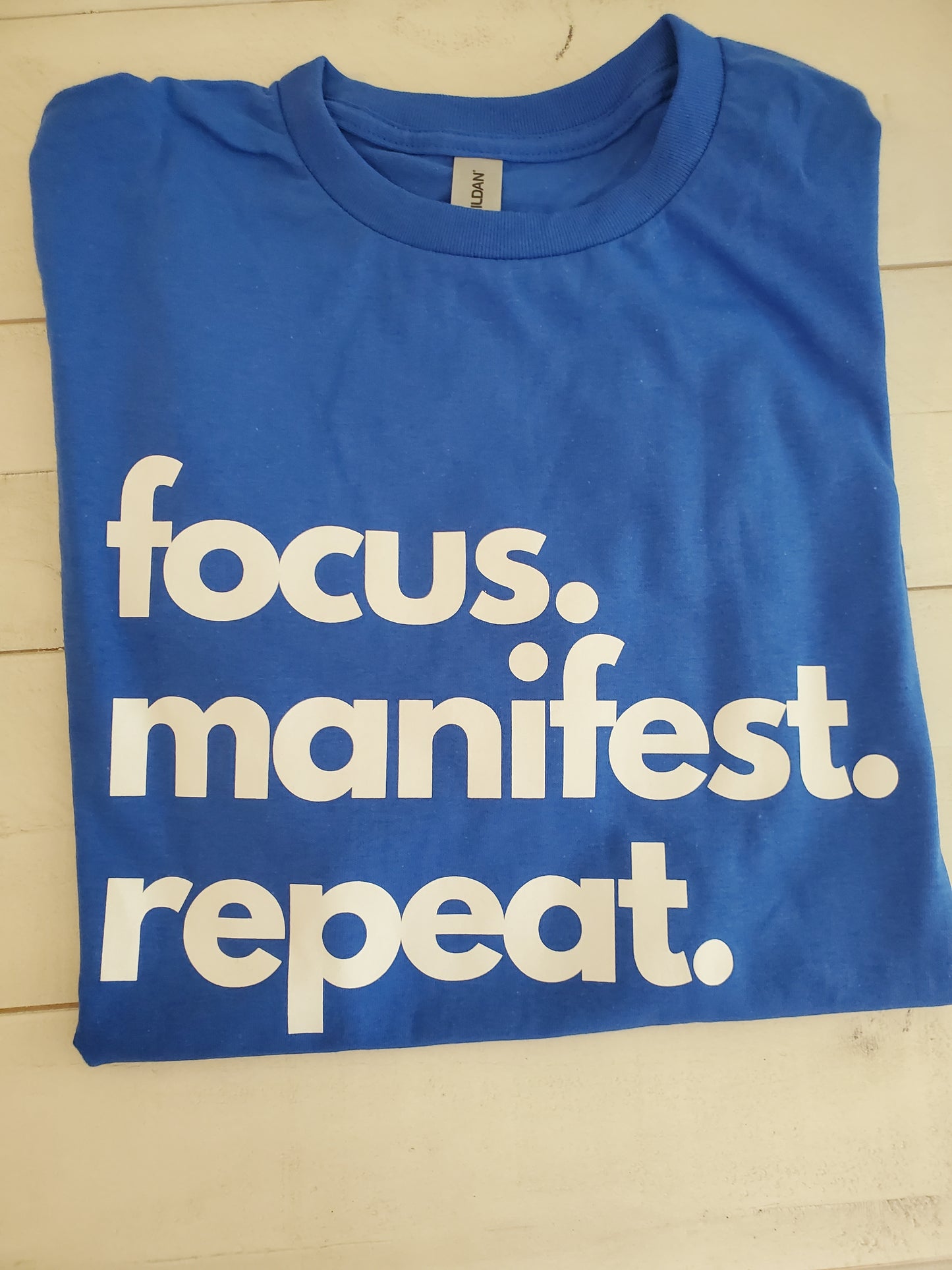 Royal Blue tshirt focus manifest repeat